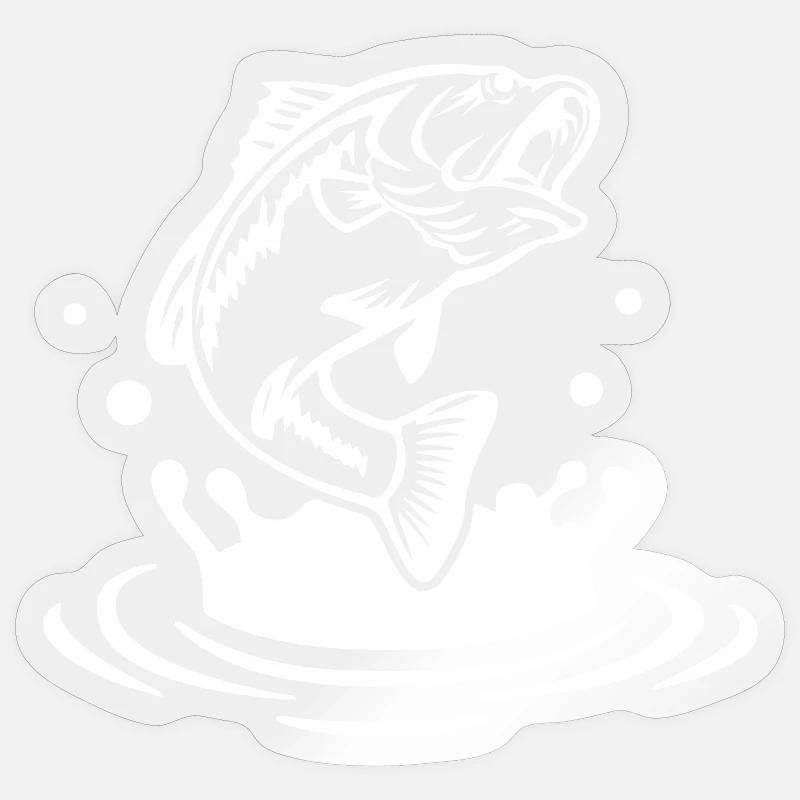Dynamic Fish Jump Illustration Sticker size S (10 x 10 cm)