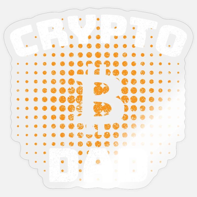 Papa crypto - Sticker taille S (10 x 10 cm) - brillant transparent
