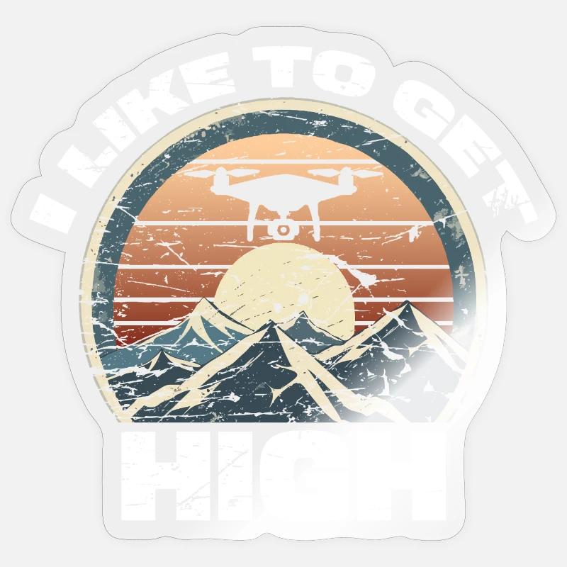 Drone J’aime me défoncer Sticker taille S (10 x 10 cm)