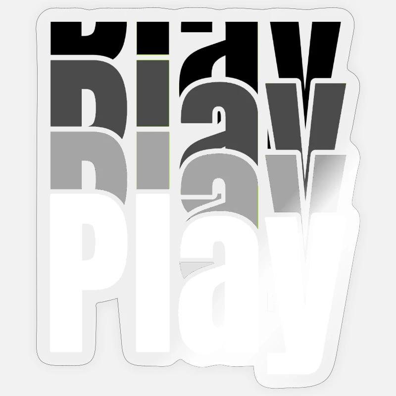 Overlapping Play Typography - Sticker size S (10 x 10 cm) - transparent glossy