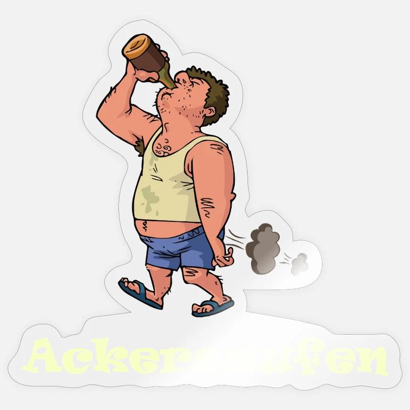 Ackersaufen - Sticker Größe S (10 x 10 cm) - Transparent glänzend