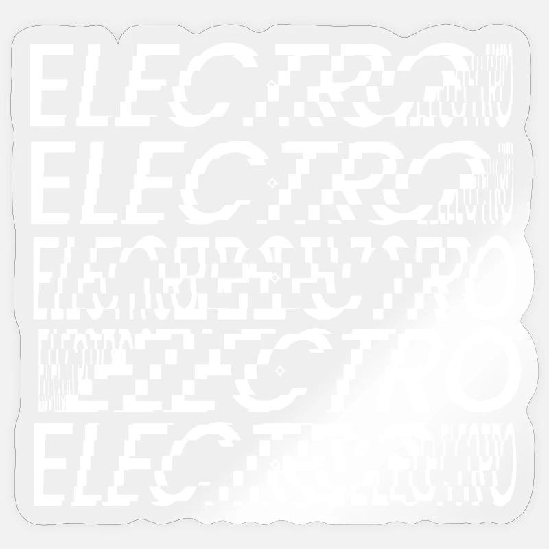 Électro-typographie Glitch - Sticker taille S (10 x 10 cm) - brillant transparent