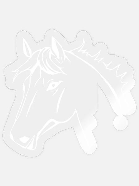 Pferde T-shirt Geschenk Reiter  - Sticker Größe S (10 x 10 cm) - Transparent glänzend