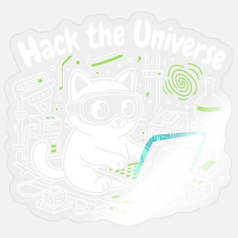 KatzHacker Crack Universe - Sticker size S (10 x 10 cm) - transparent glossy