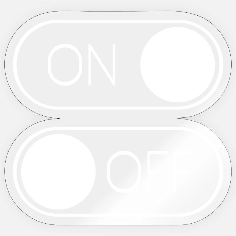 Toggle Grafik On Off Schalter Sticker Größe S (10 x 10 cm)
