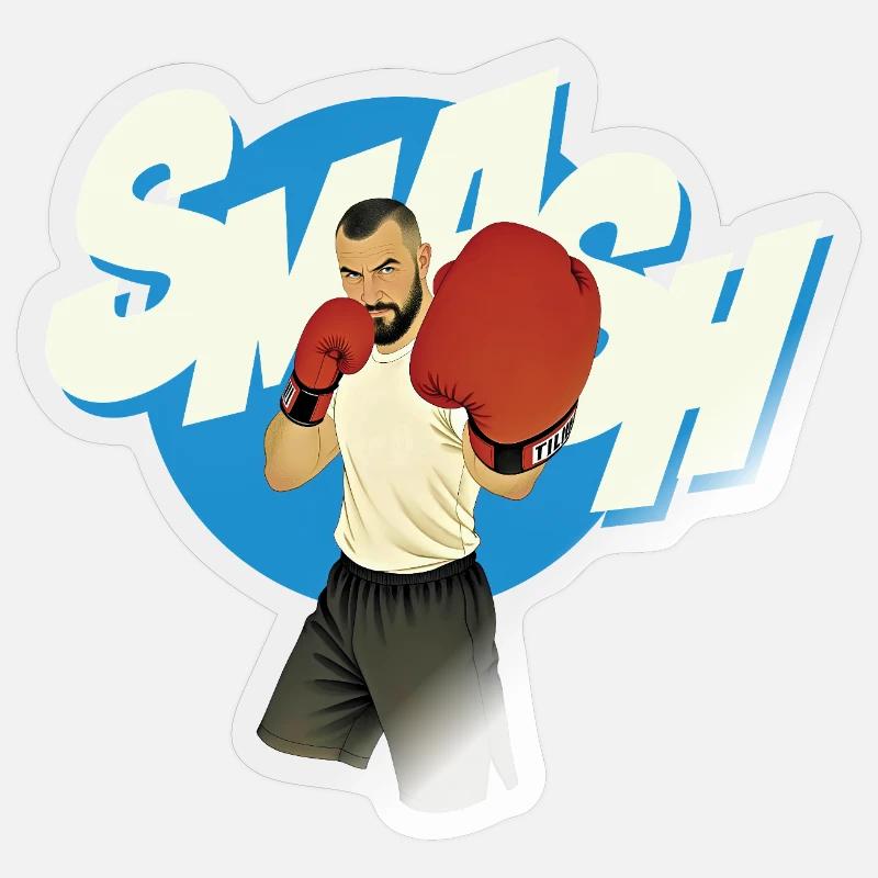 SMASH MAN – nette Leute Sticker Größe S (10 x 10 cm)