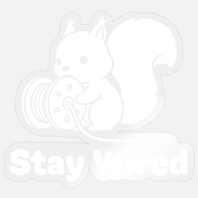 Stay Wired Squirrel - Sticker size S (10 x 10 cm) - transparent glossy