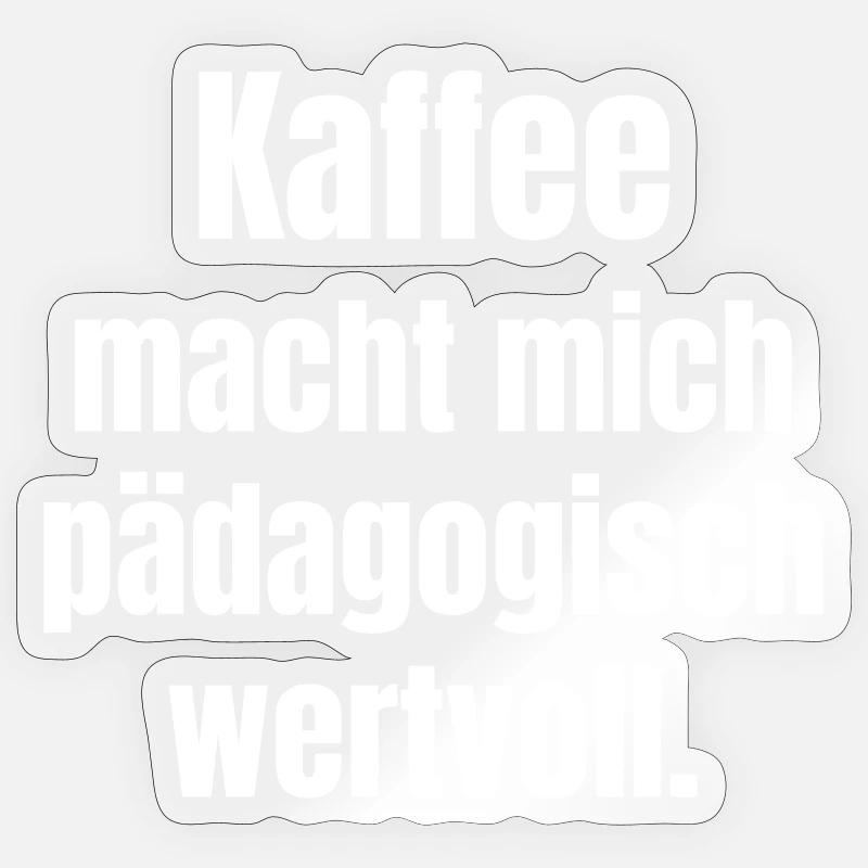 Coffee makes me educationally valuable. - Sticker size S (10 x 10 cm) - transparent glossy