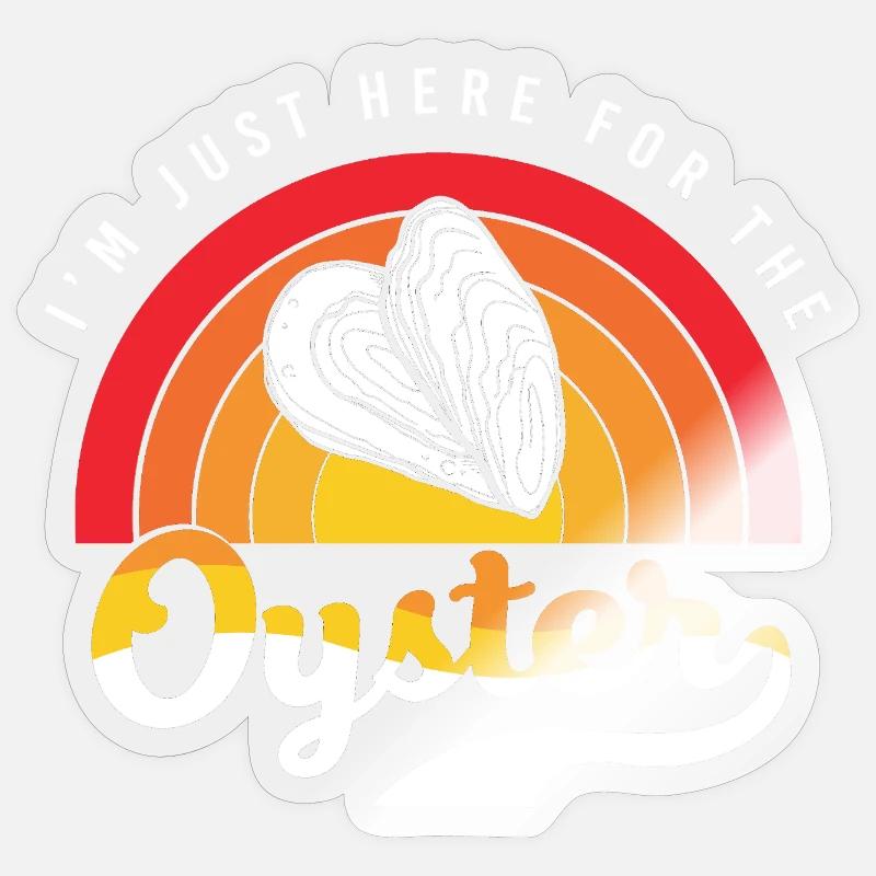 Austern - Sticker Größe S (10 x 10 cm) - Transparent glänzend