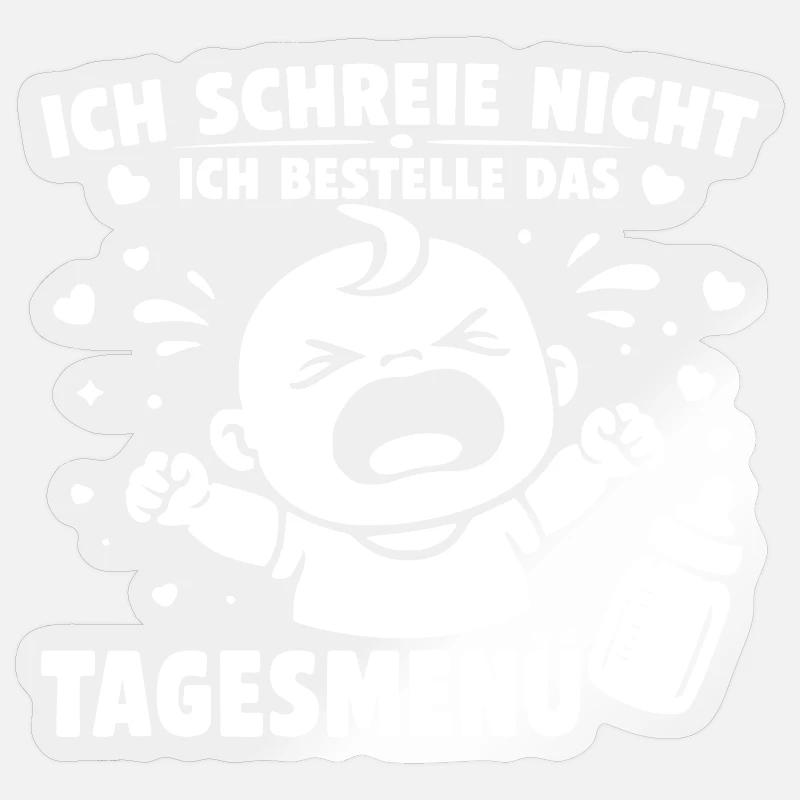 Je ne crie pas, je commande le menu du jour Sticker taille S (10 x 10 cm)