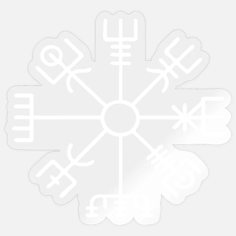 Eight-Arm Rune Compass Sigil - Sticker size S (10 x 10 cm) - transparent glossy