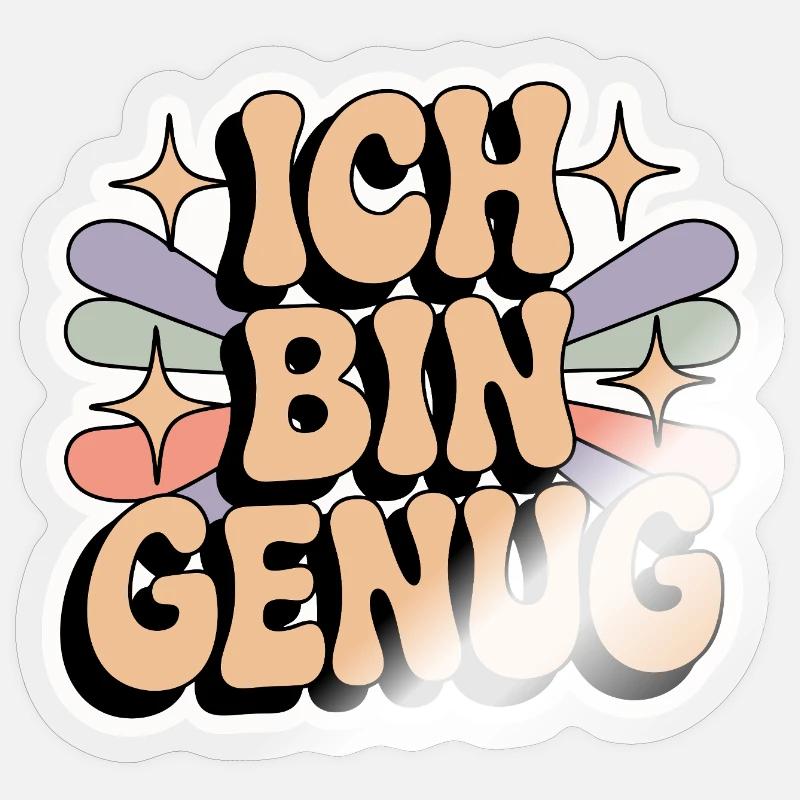 Ich bin genug – Retro Statement Sticker Größe S (10 x 10 cm)