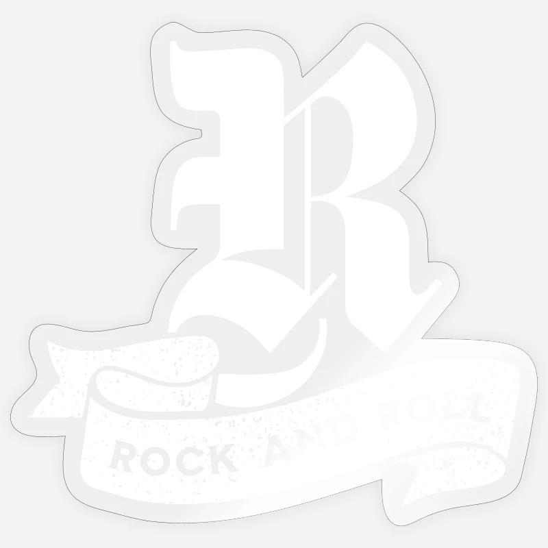 Rock'n'Roll-Emblemwappen - Sticker Größe S (10 x 10 cm) - Transparent glänzend