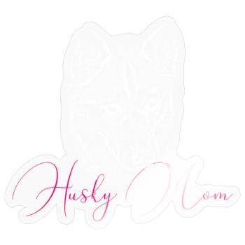 Husky Mom Art Print - Sticker size S (10 x 10 cm) - transparent glossy - Front