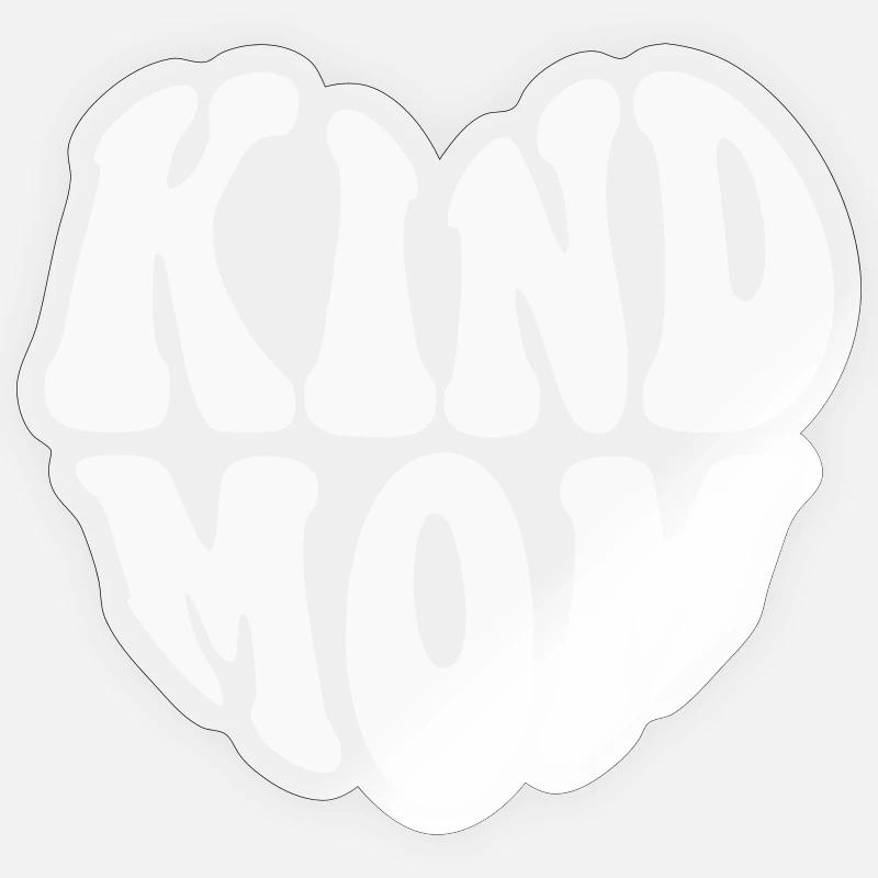 Kind Mom Heart Logo – Anpassbare Farbe Sticker Größe S (10 x 10 cm)