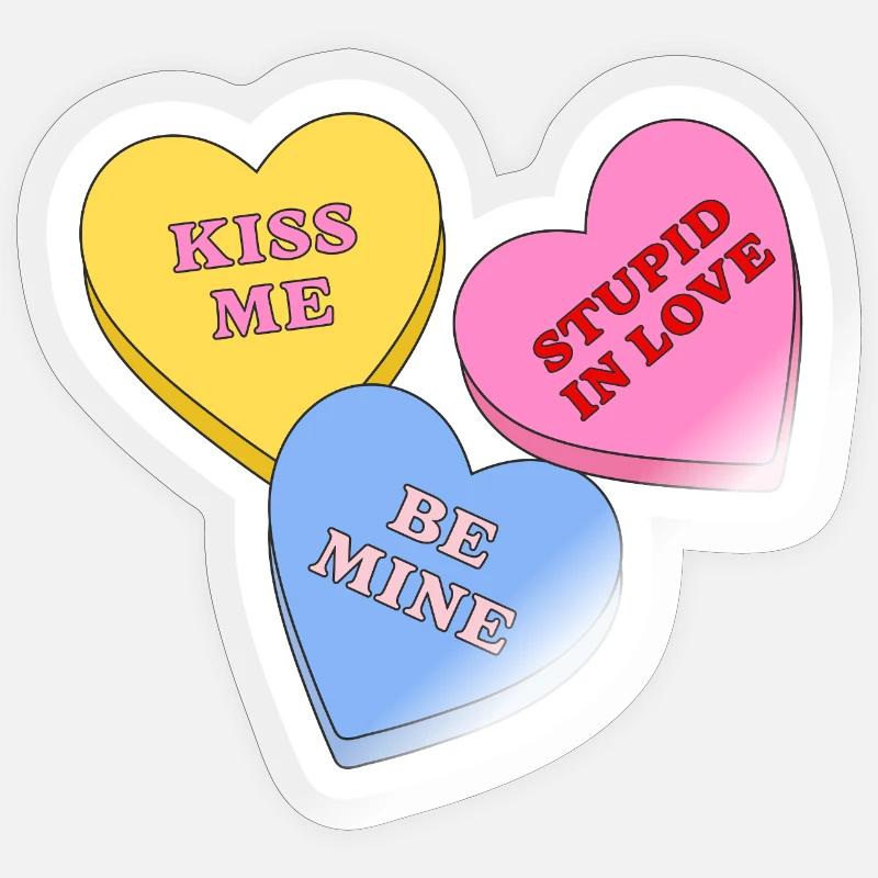 Candy Hearts Design Sticker size S (10 x 10 cm)