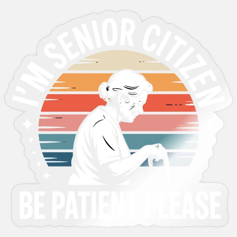 Geduld mit Großmutter Kleidung - Sticker Größe S (10 x 10 cm) - Transparent glänzend