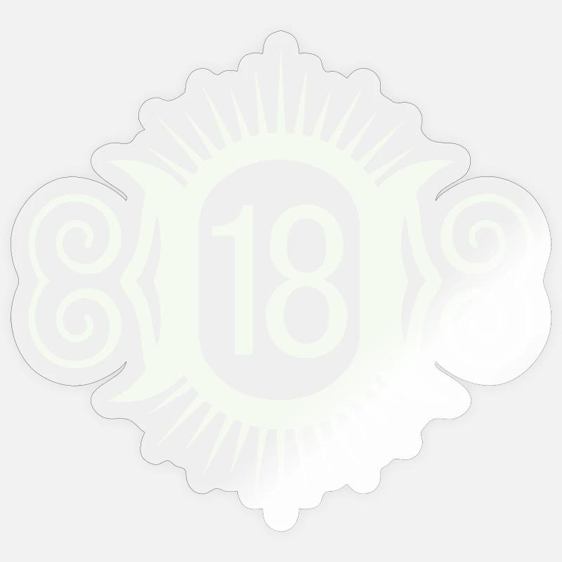 18 - Sticker Größe S (10 x 10 cm) - Transparent glänzend