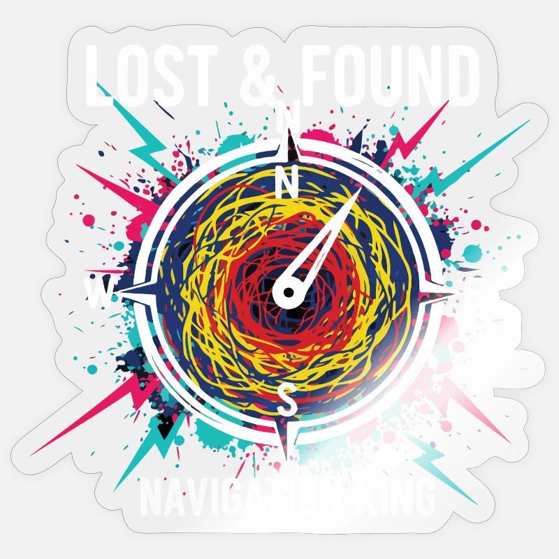 Lost & Found Compass Navigation King Sticker size S (10 x 10 cm)