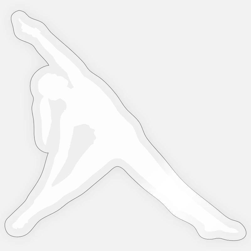 Danseur de silhouette étirée - Sticker taille S (10 x 10 cm) - brillant transparent