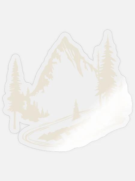 Hiking Trail [White] - Sticker Größe S (10 x 10 cm) - Transparent glänzend