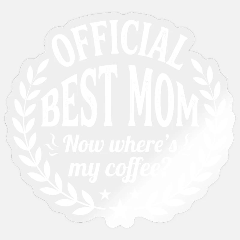 Offizielle Beste Mama Kaffee - Sticker Größe S (10 x 10 cm) - Transparent glänzend