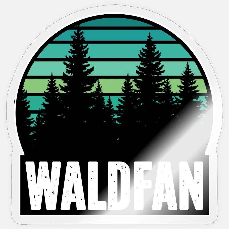 Éventail de forêt Sticker taille S (10 x 10 cm)