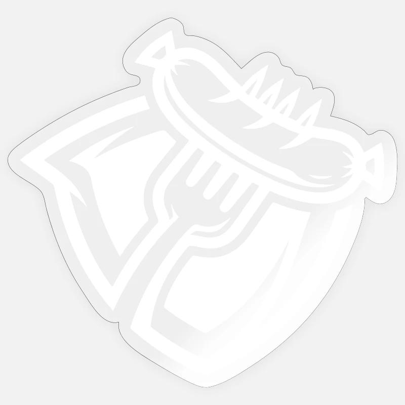 Wurst Gabel Sticker Größe S (10 x 10 cm)