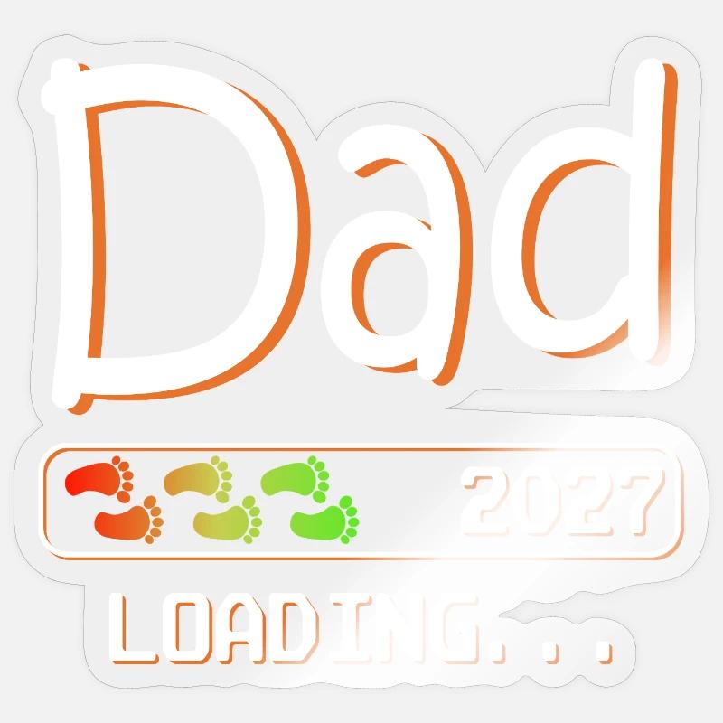 Werdender Papa & Vater, Nachwuchs Dad loading 2027 Sticker Größe S (10 x 10 cm)