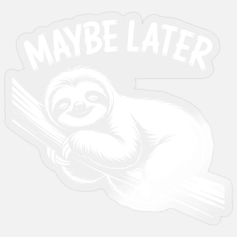 Faultier Chill - Sticker Größe S (10 x 10 cm) - Transparent glänzend