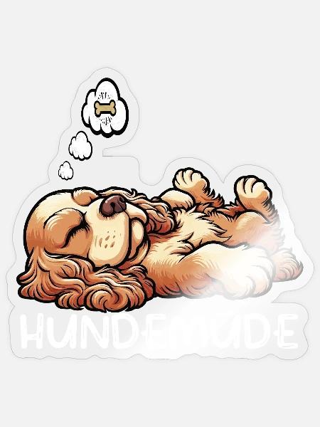 Hundemüde Cocker Spaniel Cockerhund Cockerbesitzer - Sticker Größe S (10 x 10 cm) - Transparent glänzend