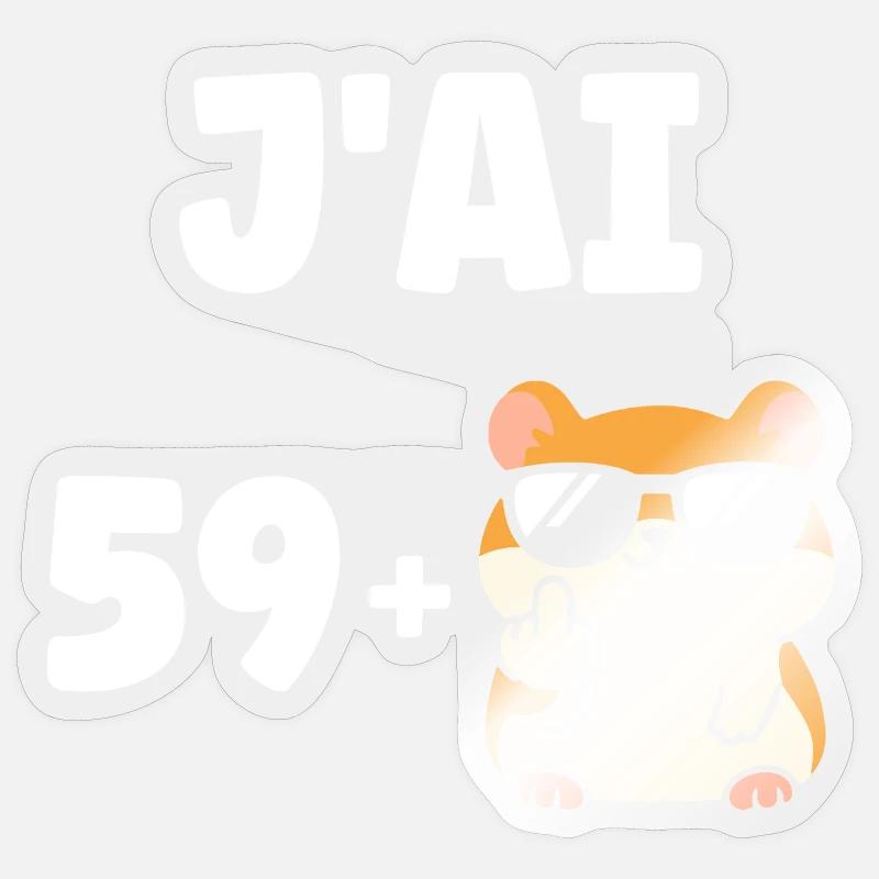 60 years - Sticker size S (10 x 10 cm) - transparent glossy