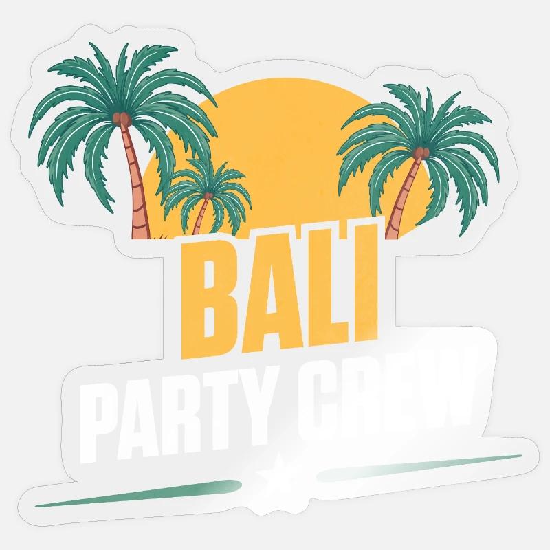 Bali Party Crew - Sticker size S (10 x 10 cm) - transparent glossy