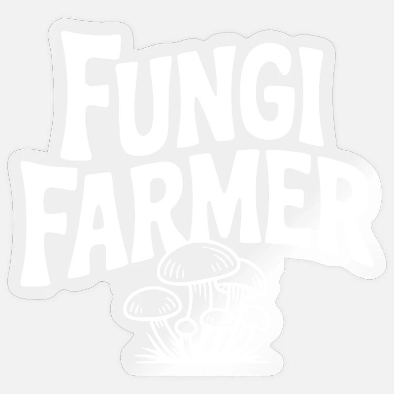 Pilzbauer - Sticker Größe S (10 x 10 cm) - Transparent glänzend