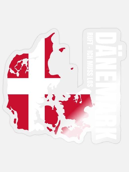 Dänemark Auswandern - Sticker Größe S (10 x 10 cm) - Transparent glänzend