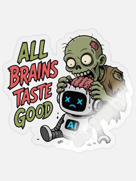 KI Zombie Halloween - Sticker Größe S (10 x 10 cm) - Transparent glänzend