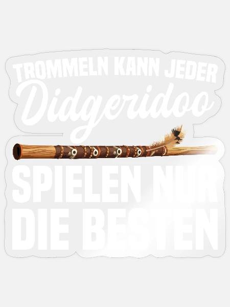 Didgeridoo spielen nur die Besten - Sticker Größe S (10 x 10 cm) - Transparent glänzend
