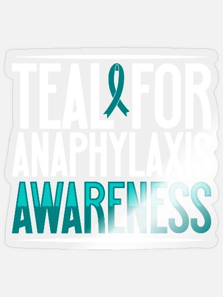 Türkis für Aufklärung - Anaphylaxie - Sticker Größe S (10 x 10 cm) - Transparent glänzend