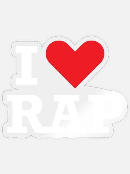 Ich liebe RAP - Sticker Größe S (10 x 10 cm) - Transparent glänzend