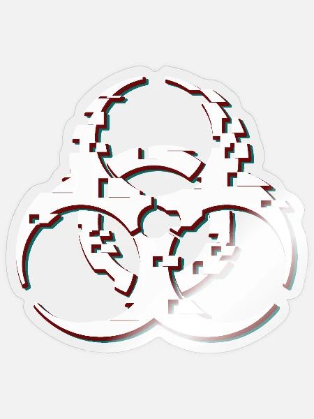 Biohazard-Glitch-Symbol - Sticker Größe S (10 x 10 cm) - Transparent glänzend
