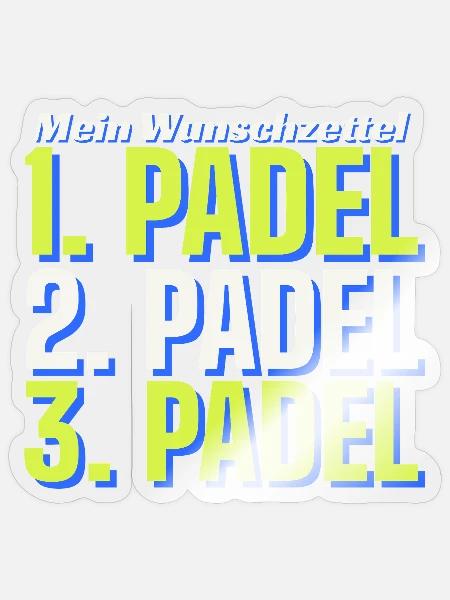 Wunschzettel: Padel, Padel, Padel - Weihnachten - Sticker Größe S (10 x 10 cm) - Transparent glänzend