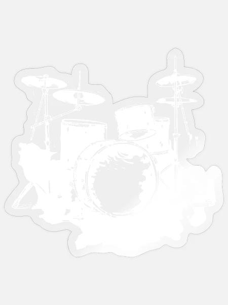 Schlagzeug - Sticker Größe S (10 x 10 cm) - Transparent glänzend