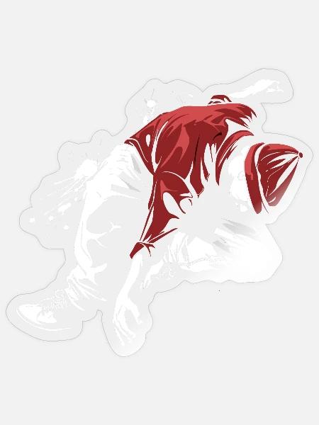 Breakdancer Zeichnung - Sticker Größe S (10 x 10 cm) - Transparent glänzend
