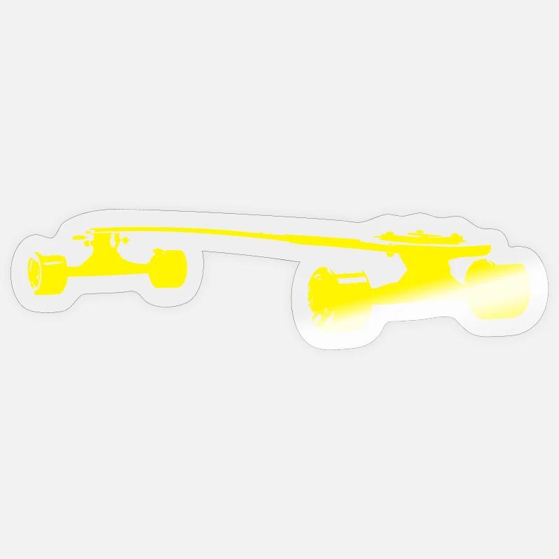 longboard - Sticker Größe S (10 x 10 cm) - Transparent glänzend