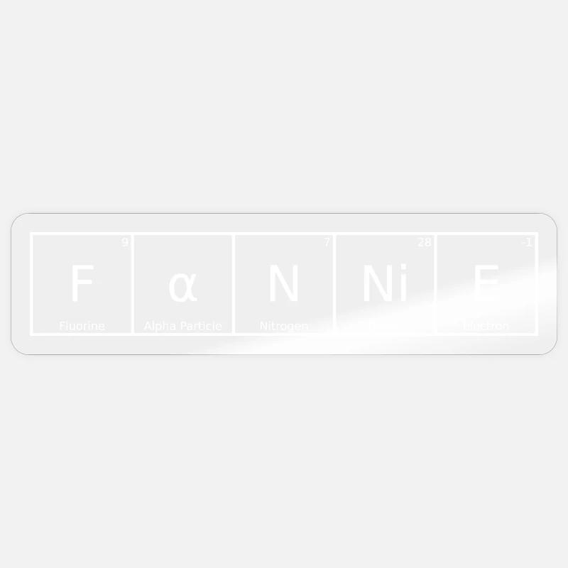 Fannie Name First Name Chemistry Periodic Table Elements Sticker size S (10 x 10 cm)