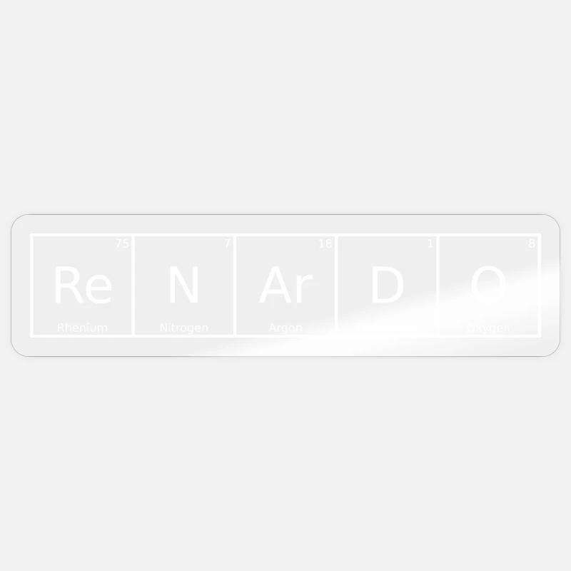 Renardo Name First Name Chemistry Periodic Table Element - Sticker size S (10 x 10 cm) - transparent glossy