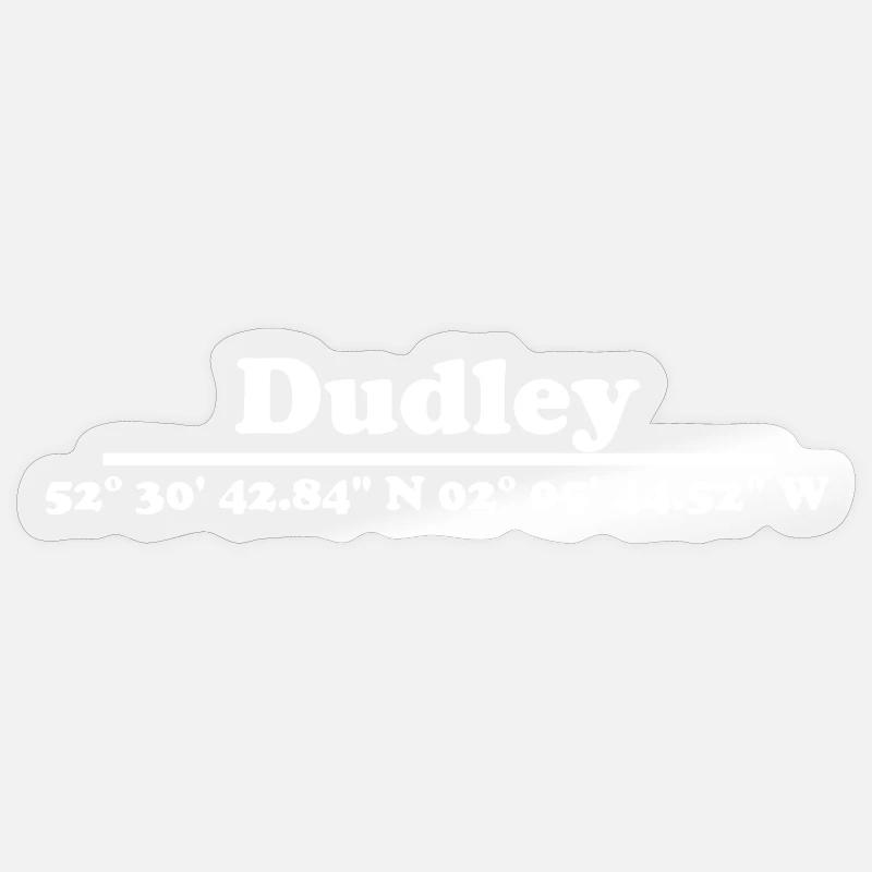 Coordonnées Dudley - Sticker taille S (10 x 10 cm) - brillant transparent