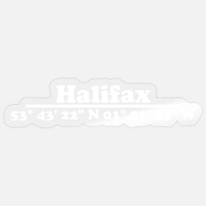 Coordonnées d’Halifax - Sticker taille S (10 x 10 cm) - brillant transparent