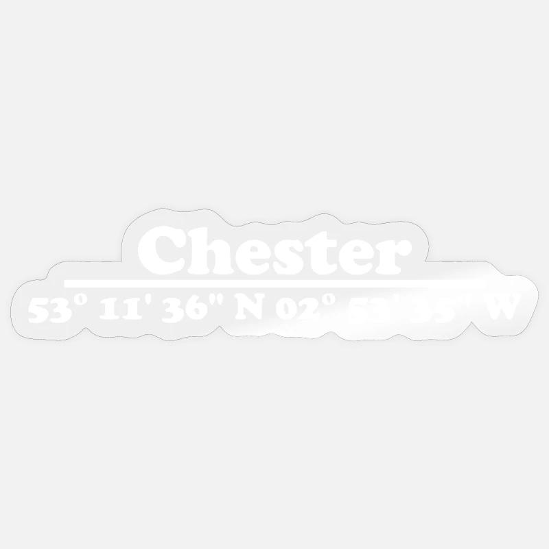 Coordonnées de Chester - Sticker taille S (10 x 10 cm) - brillant transparent