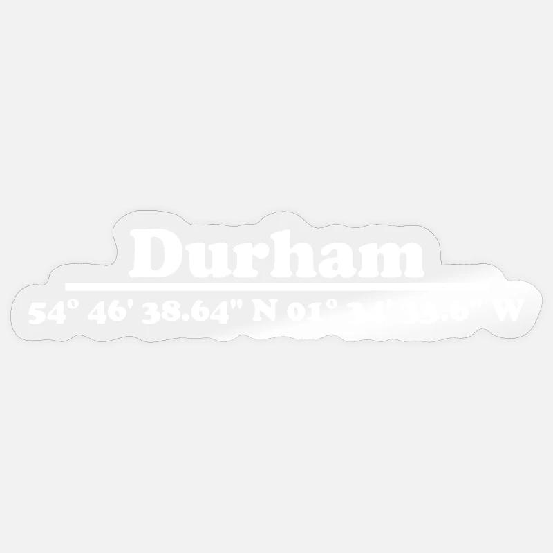 Coordonnées de Durham - Sticker taille S (10 x 10 cm) - brillant transparent